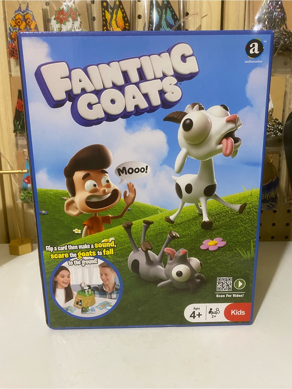 Hasbro Fainting Goats Kids Game - Blue & Green Box